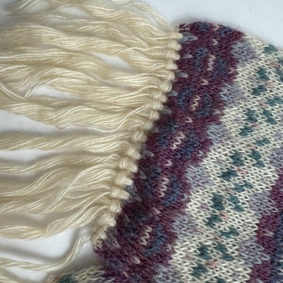 Vintage Knitted  Set of 3 Scarf Hat Beret Gloves NORDIC STYLE  Winter - Picture 5 of 14